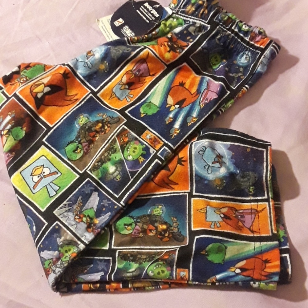 Angry Birds Boys 4 Pajamas Pants New